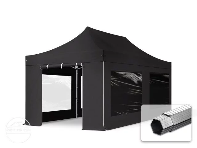 Easy up partytent Professional 3 x 6 mtr zwart