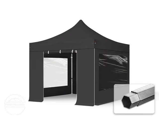 Easy up partytent Professional 3 x 3 mtr zwart